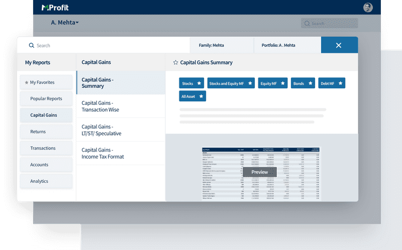 Compute capital gains in Debt MF, Traded Bond & Gold Bond transactions for your clients